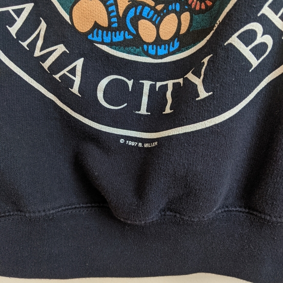 Vintage 90s Salty Dog Panama City Beach Surf Shop Zip Up Hoodie - Picture 7 of 11